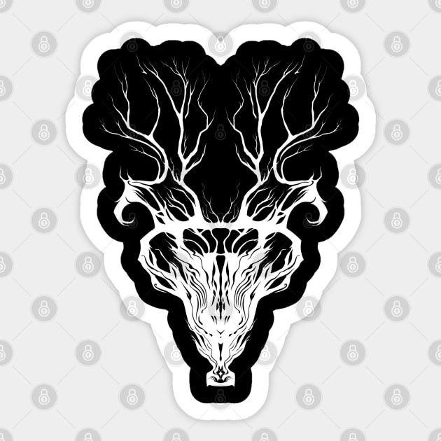 Deer spirit skull Sticker by DarksmithMiniatures